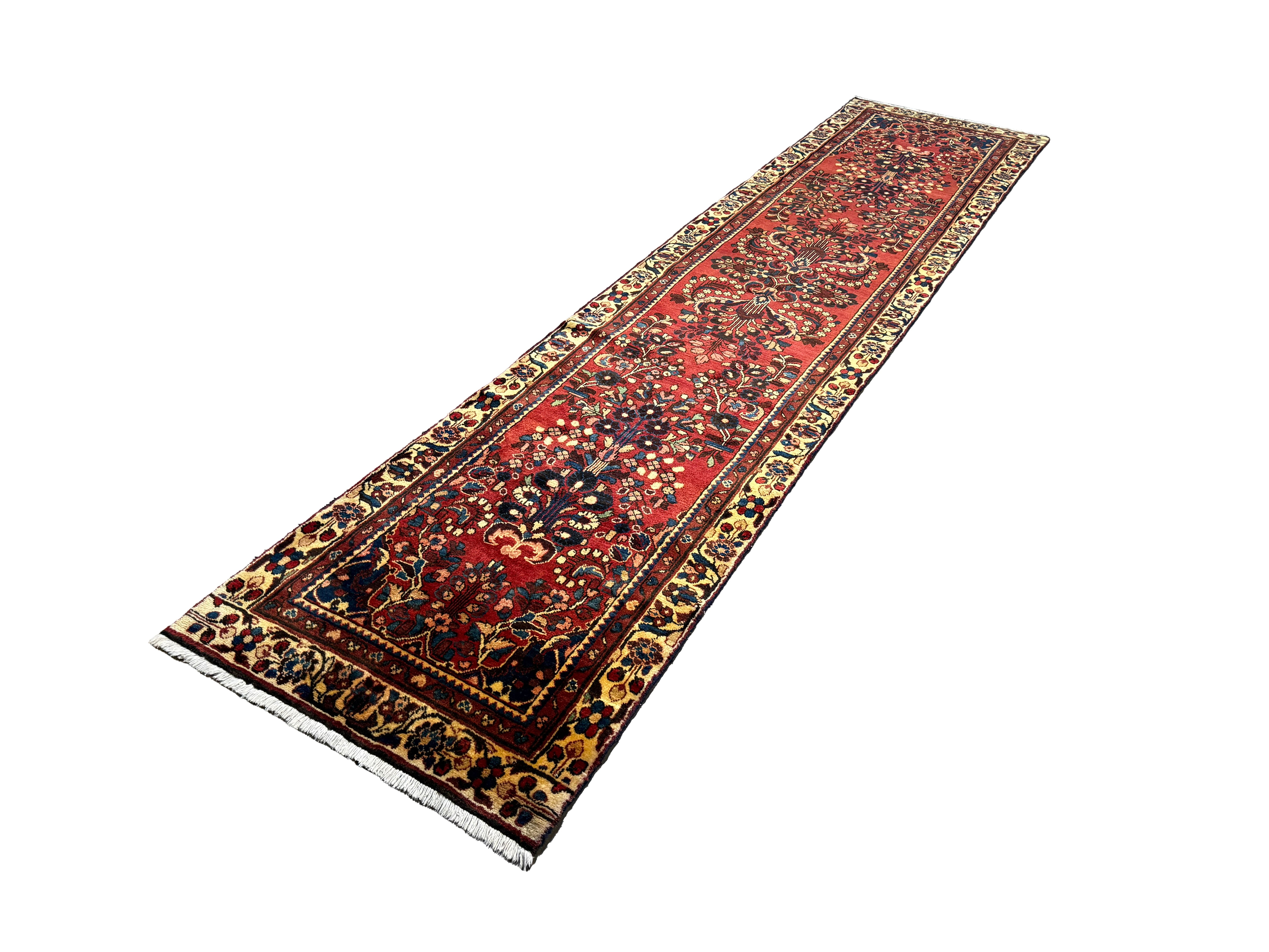Persian Lilihan Runner, diagonal full view, hand-knotted wool pile. SKU RR 32312.