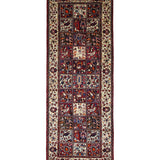 Persian Chaleshtor Bakhtiari Runner, top view on white background, hand-knotted wool pile. SKU RR 32333.