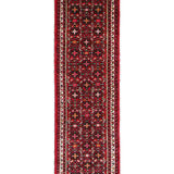 Persian Hosseinabad Hamadan Runner, top view on white background, hand-knotted wool pile. SKU RR 32337.
