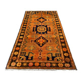 Persian Luri Rug, lengthwise view, hand-knotted wool with orange colouring. SKU RR 32364.