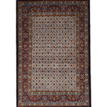 Persian Moud Birjand Rug, top view on white background, hand-knotted wool with beige colouring. SKU RR 32434.