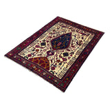 Vintage Sirjan Luri Afshar Rug, diagonal perspective view of the complete rug, hand-knotted wool pile. SKU RR 32447.