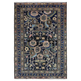 Persian Dargazin Gol Farang Rug, top view on white background, hand-knotted wool with blue colouring. SKU RR 32487.