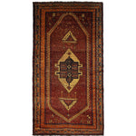 Persian Fars Luri Rug, top view on white background, hand-knotted wool with red colouring. SKU RR 32531.