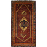 Persian Fars Luri Rug, top view on white background, hand-knotted wool with red colouring. SKU RR 32531.