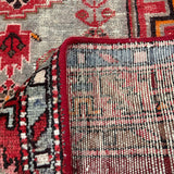Vintage Zanjan Rug — Large Geometric Medallion on Red with Light Corner Motifs. Original rug photograph; SKU RZ101; source RZ 101 IMG_6657.