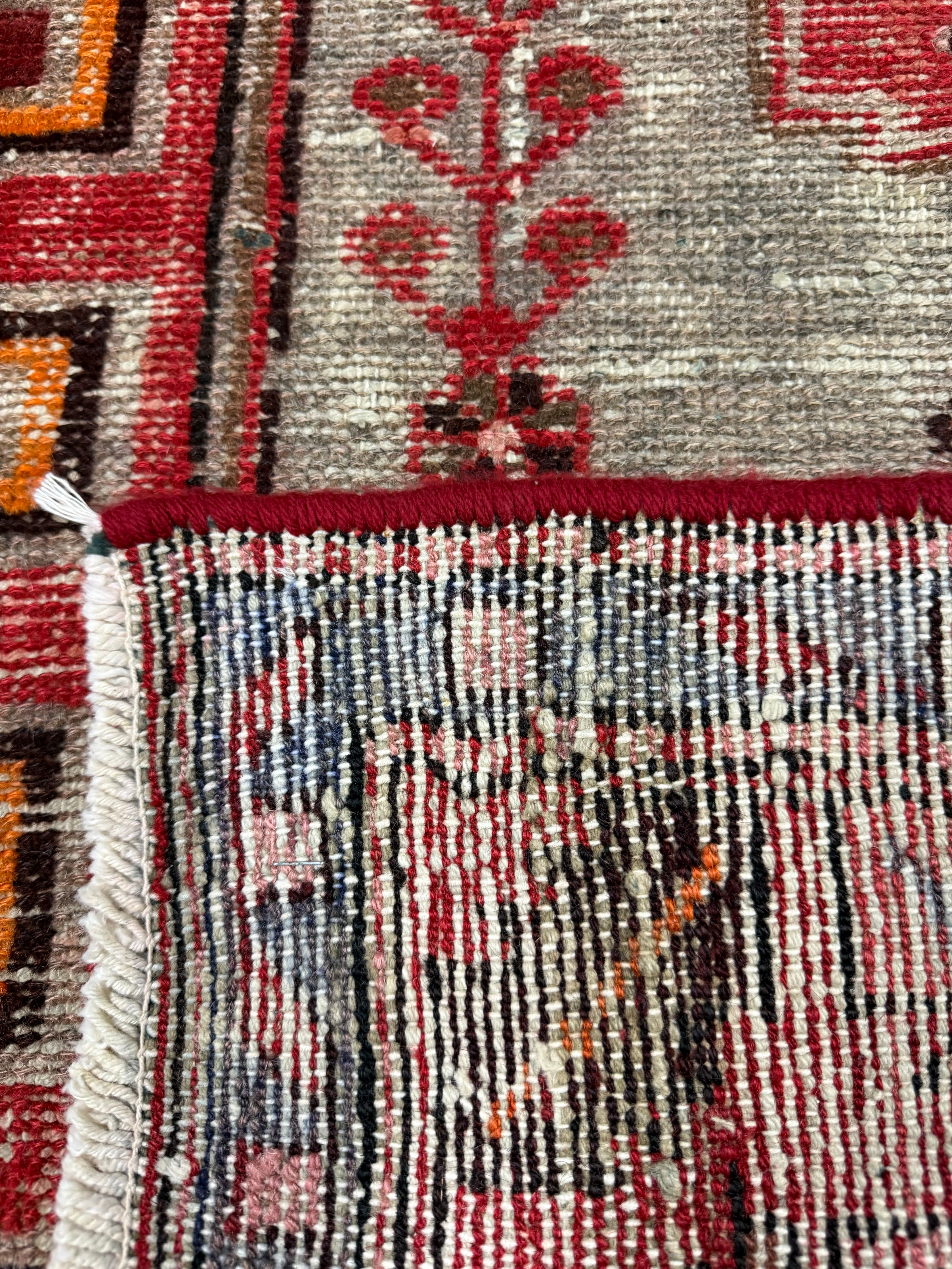 Vintage Zanjan Rug — Large Geometric Medallion on Red with Light Corner Motifs. Original rug photograph; SKU RZ101; source RZ 101 IMG_6658.