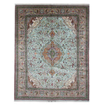 Vintage Tabriz Rug, top view on white background, hand-knotted wool pile. SKU RZ 5000.
