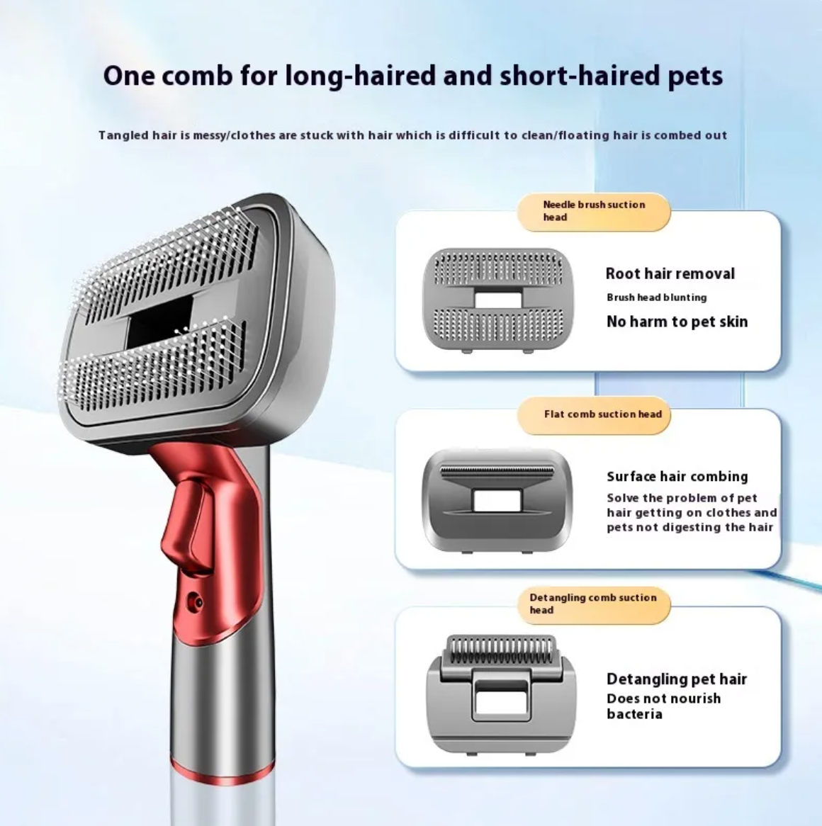 Full Series Pet Shaver Comb Suit with Hair Suction Head for Dogs and Cats Rug the Rock
