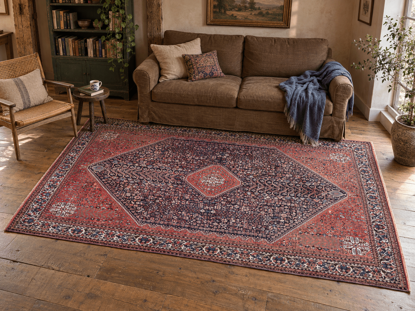 Abadeh Heybatlu Rug — Midnight Blue & Terracotta | 6'7" × 10'0" - Rug the Rock - available
