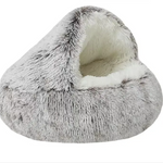 Semi-Closed Cat Bed with Universal Cover - Four Seasons Nest for Small Dogs and Pets Rug the Rock