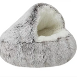 Semi-Closed Cat Bed with Universal Cover - Four Seasons Nest for Small Dogs and Pets Rug the Rock