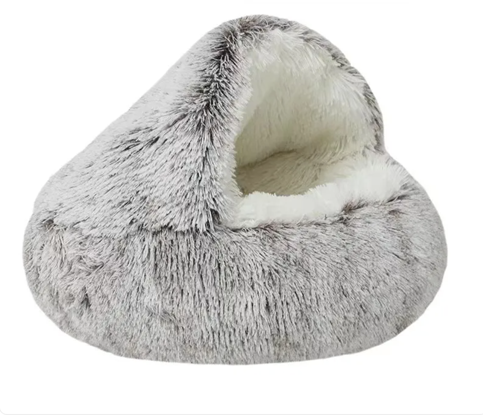 Semi-Closed Cat Bed with Universal Cover - Four Seasons Nest for Small Dogs and Pets Rug the Rock