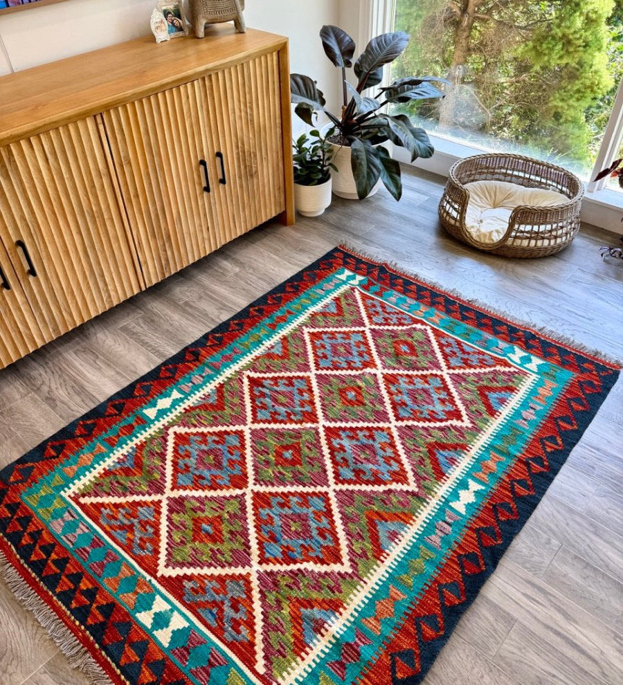 Afghan Chobi Kilim Rug | 4' 3" x 5' 9" - Rug the Rock