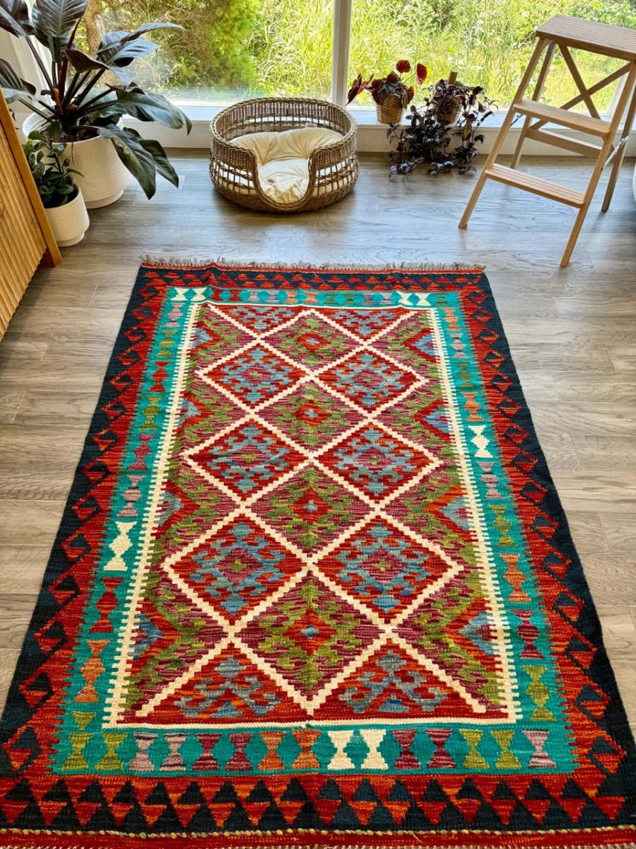 Afghan Chobi Kilim Rug | 4' 3" x 5' 9" - Rug the Rock