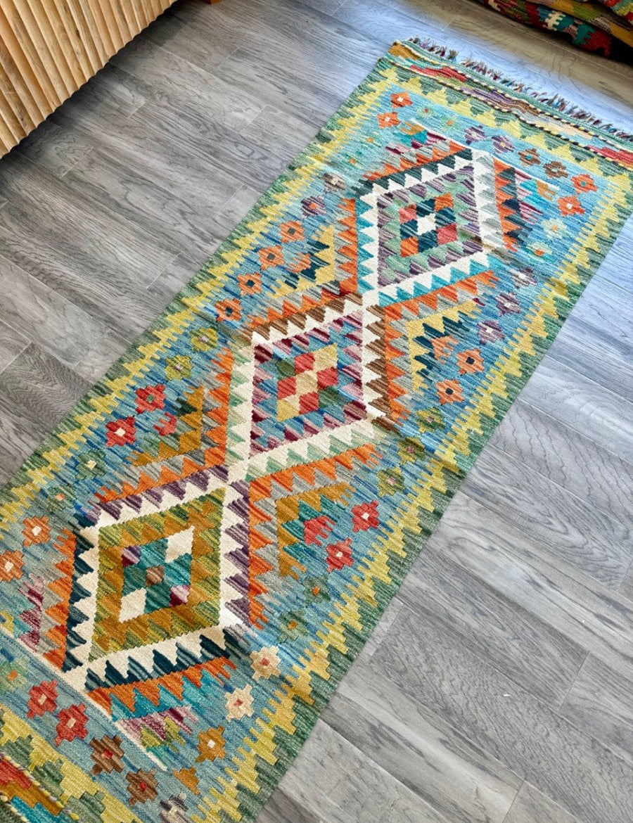 Afghan Chobi Kilim Runner | 2' 6" x 6' 7" - Rug the Rock