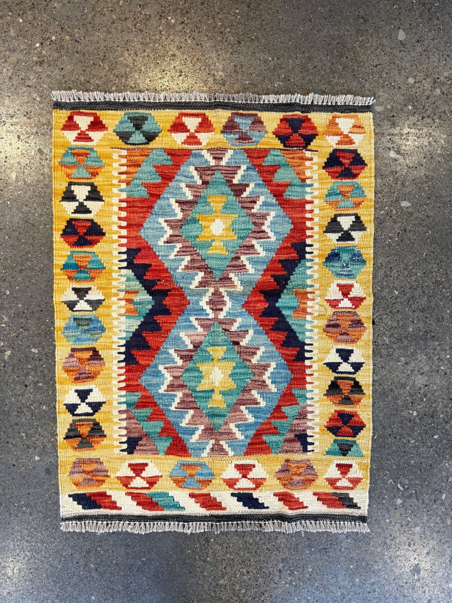 Afghan Maimana Kilim Rug | 2' 2" x 2' 10" - Rug the Rock - available