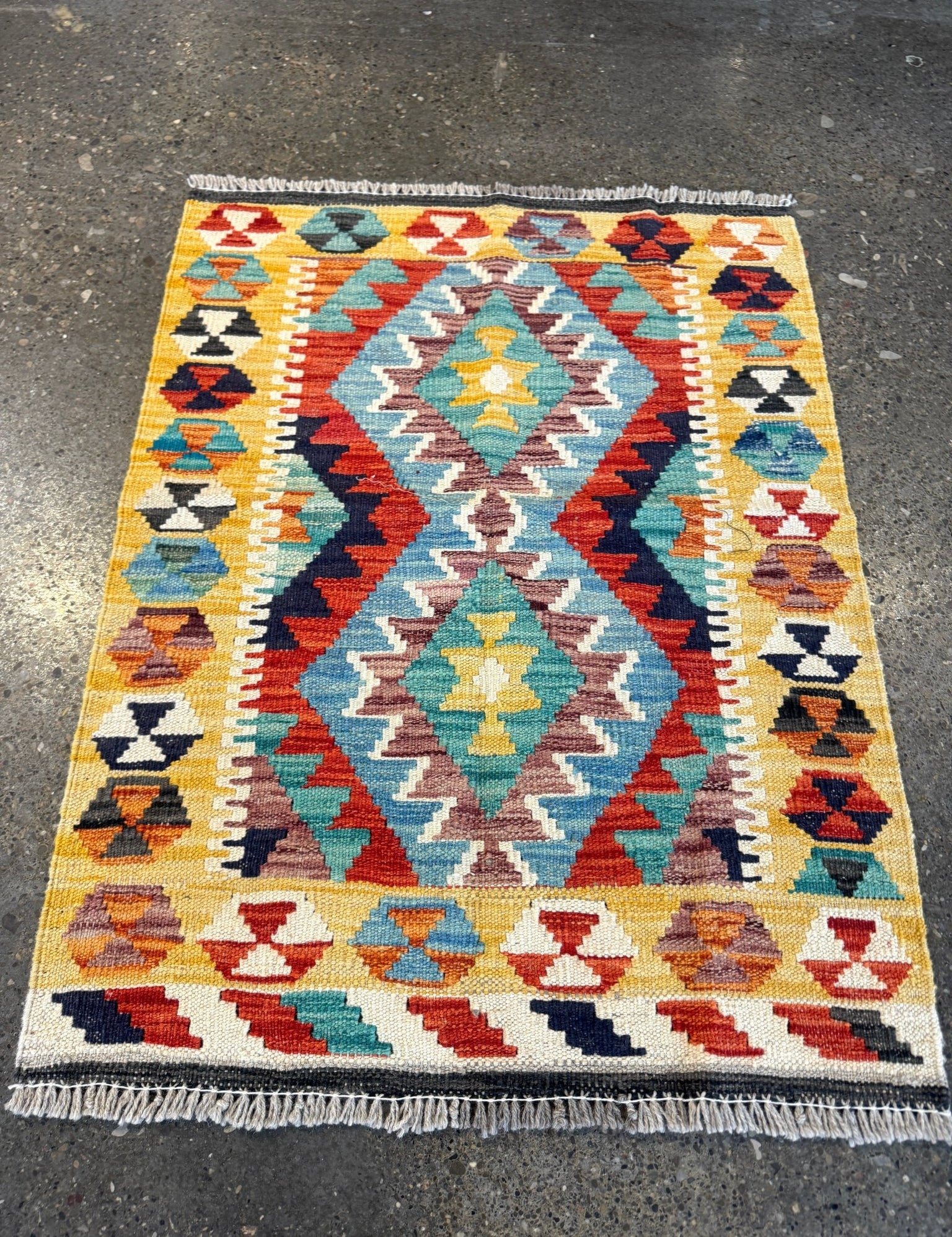 Afghan Maimana Kilim Rug | 2' 2" x 2' 10" - Rug the Rock - available