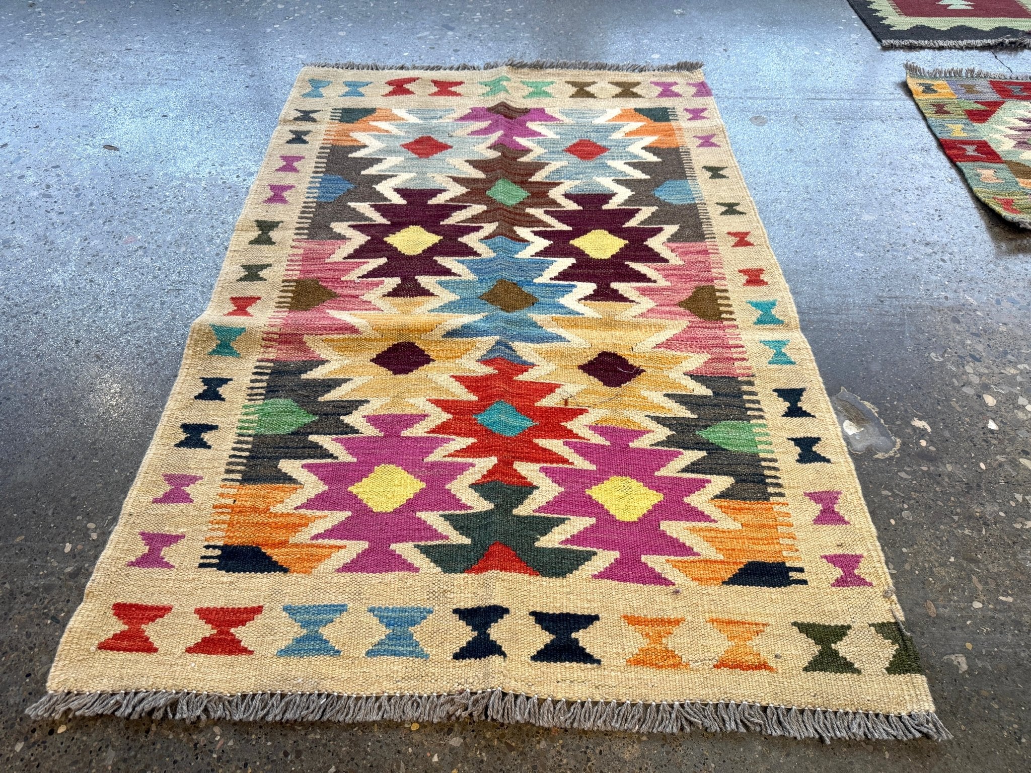 Afghan Maimana Kilim Rug | 2' 8" x 3' 11" - Rug the Rock - available