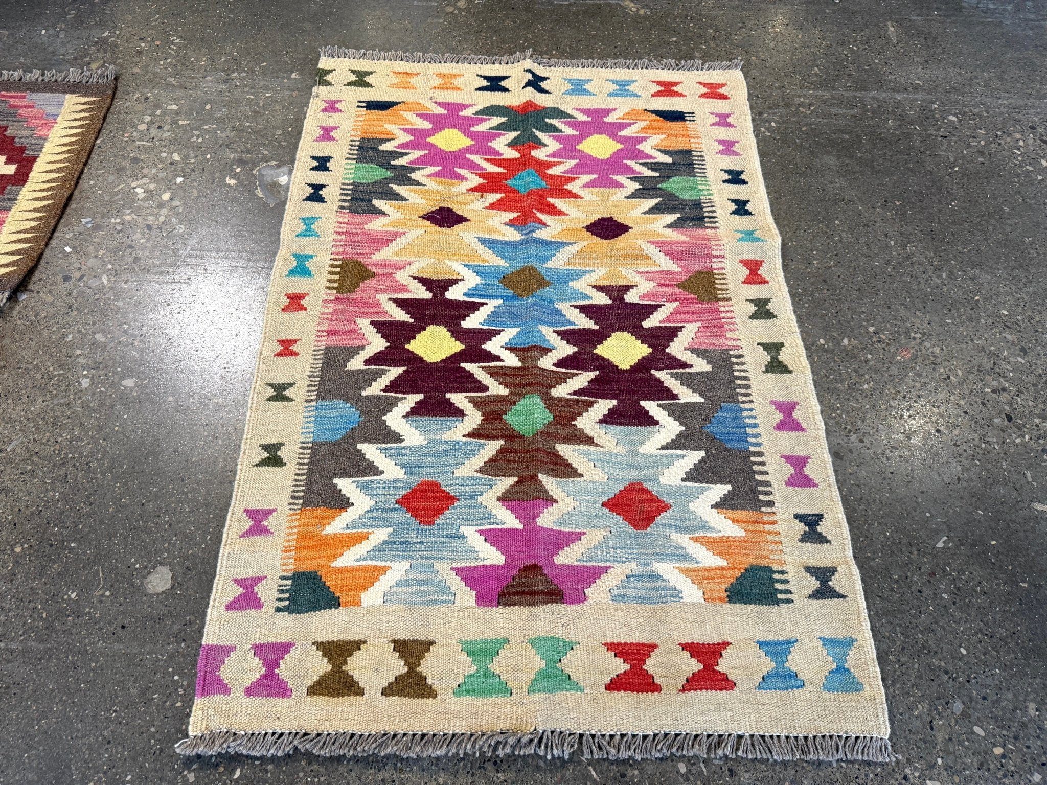 Afghan Maimana Kilim Rug | 2' 8" x 3' 11" - Rug the Rock - available