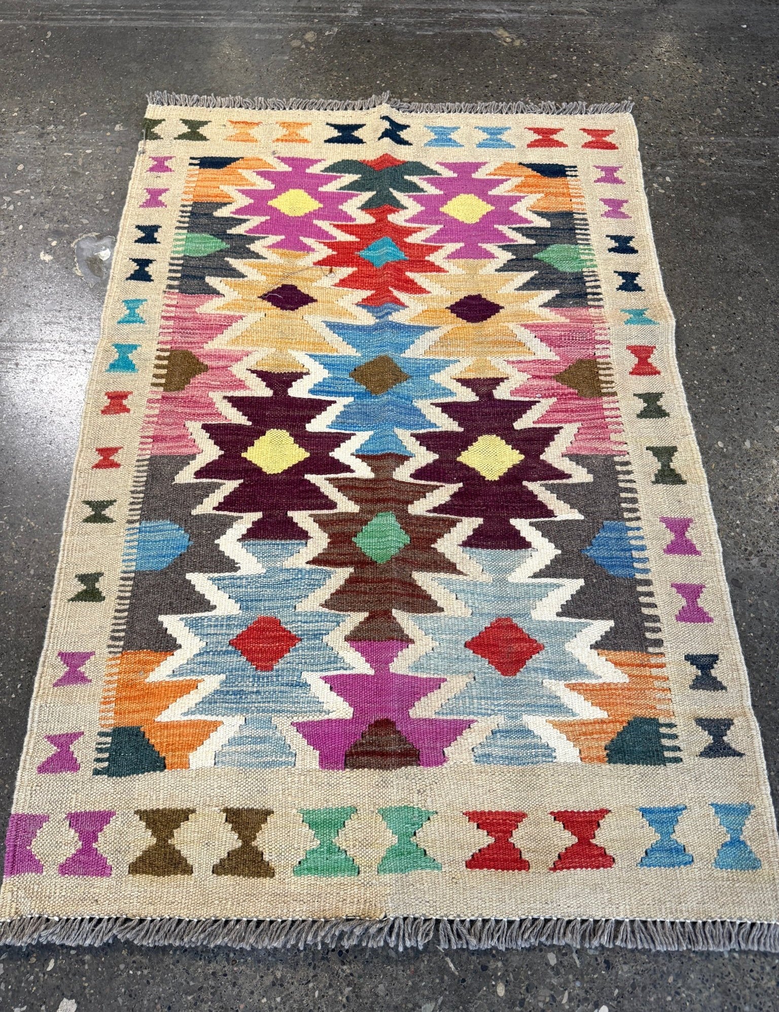 Afghan Maimana Kilim Rug | 2' 8" x 3' 11" - Rug the Rock - available