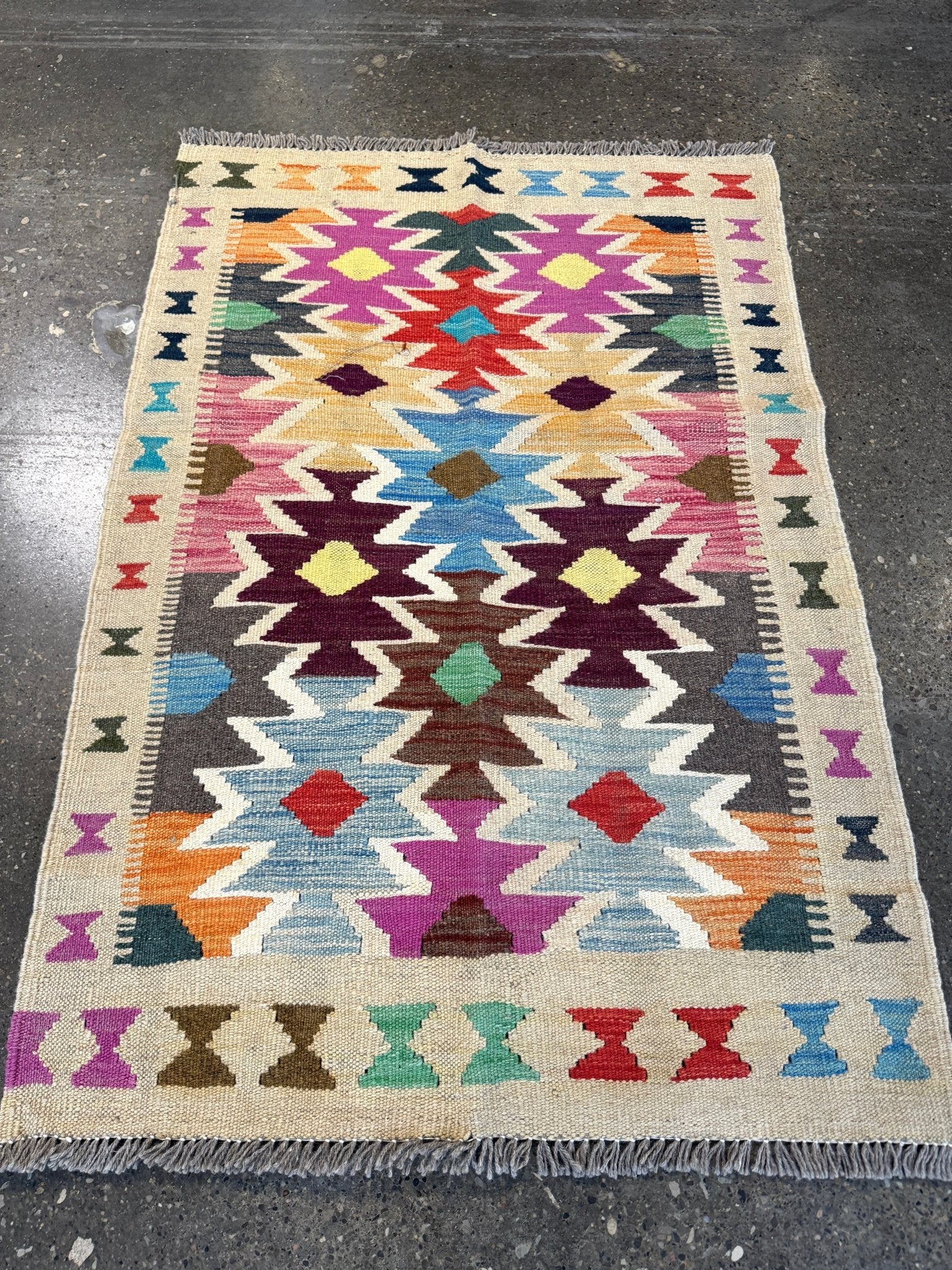 Afghan Maimana Kilim Rug | 2' 8" x 3' 11" - Rug the Rock - available
