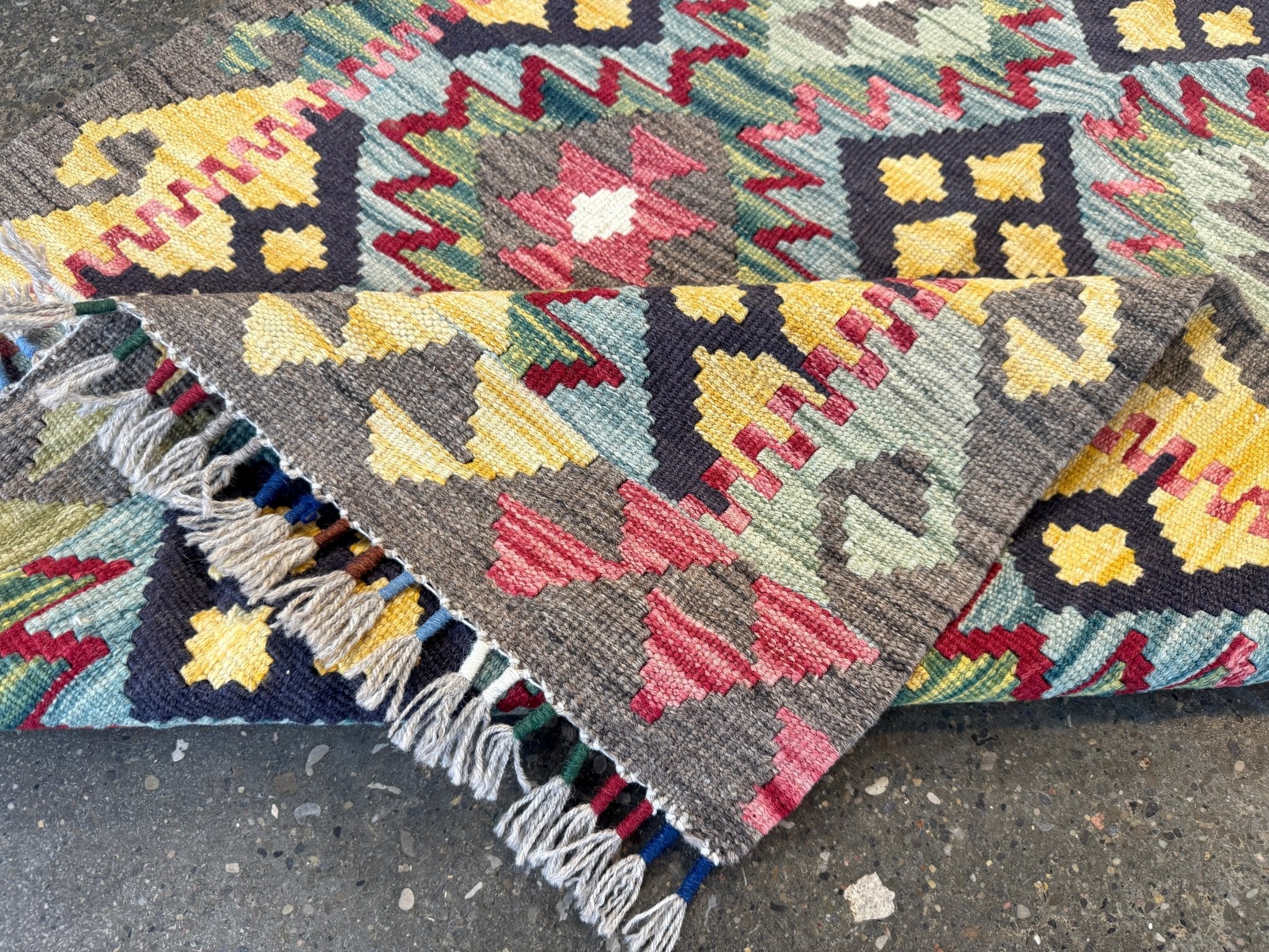 Afghan Maimana Kilim Rug | 2' 8" x 6' 3" - Rug the Rock - available