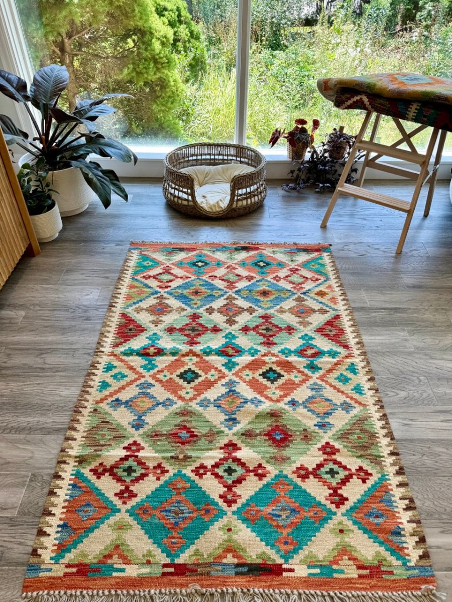 Afghan Maimana Kilim Rug | 3' 5" x 5' 1" - Rug the Rock