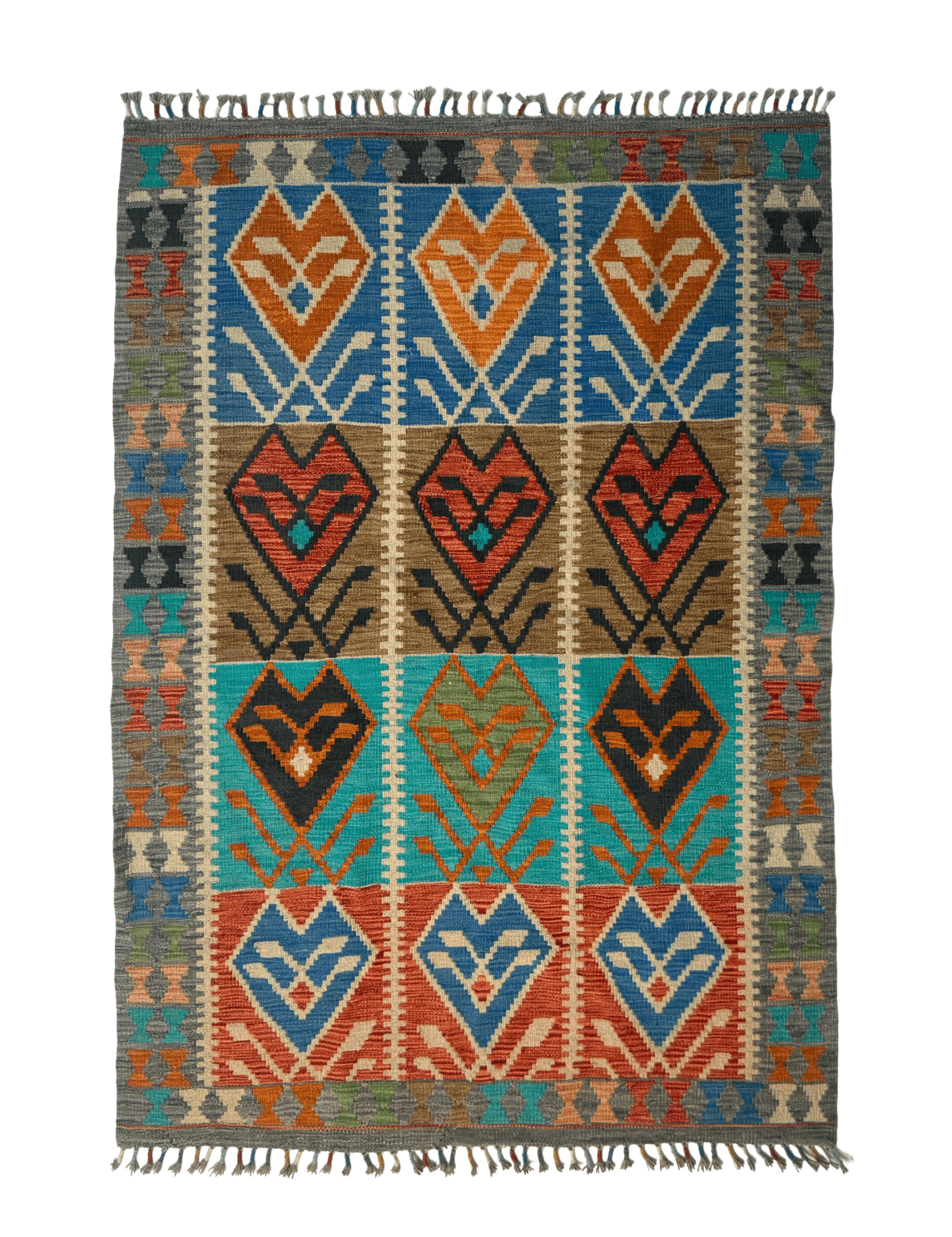 Afghan Maimana Kilim Rug | 4' 1" x 5' 9" - Rug the Rock - available