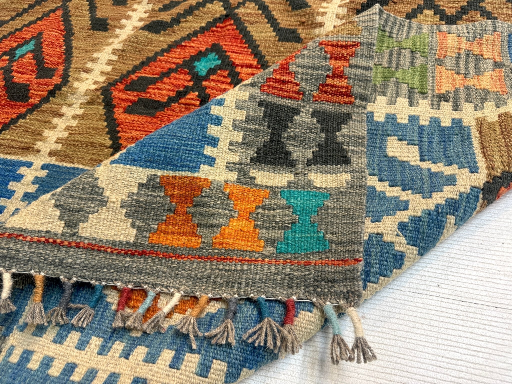 Afghan Maimana Kilim Rug | 4' 1" x 5' 9" - Rug the Rock - available