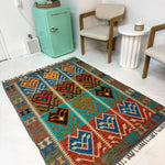 Afghan Maimana Kilim Rug | 4' 1" x 5' 9" - Rug the Rock - available
