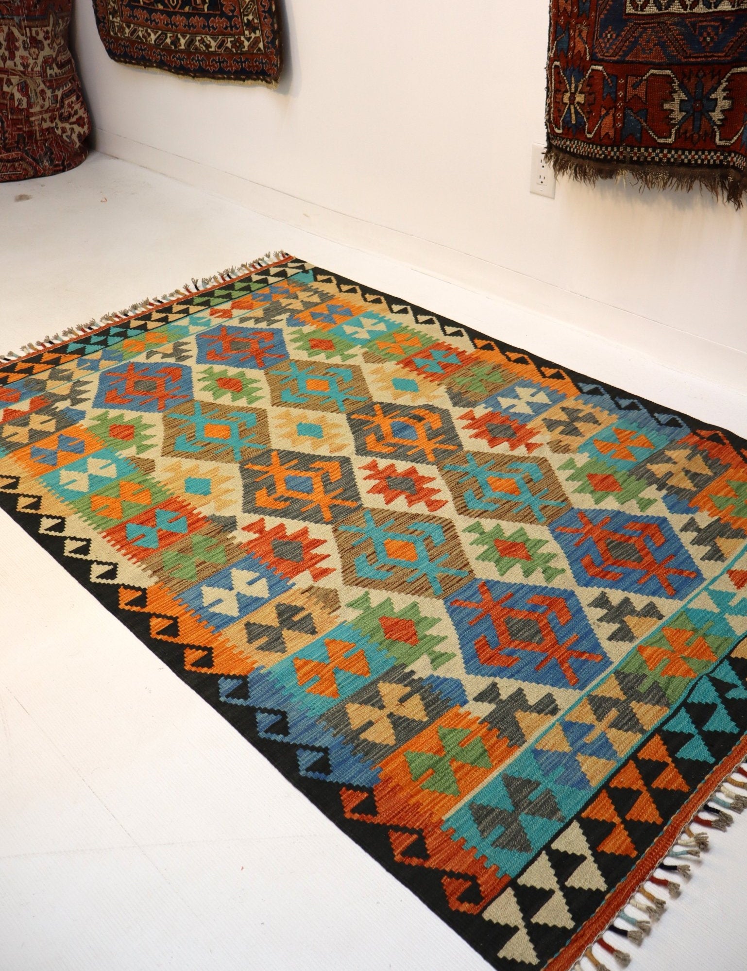 Afghan Maimana Kilim Rug | 4' 2" x 6' 6" - Rug the Rock - available