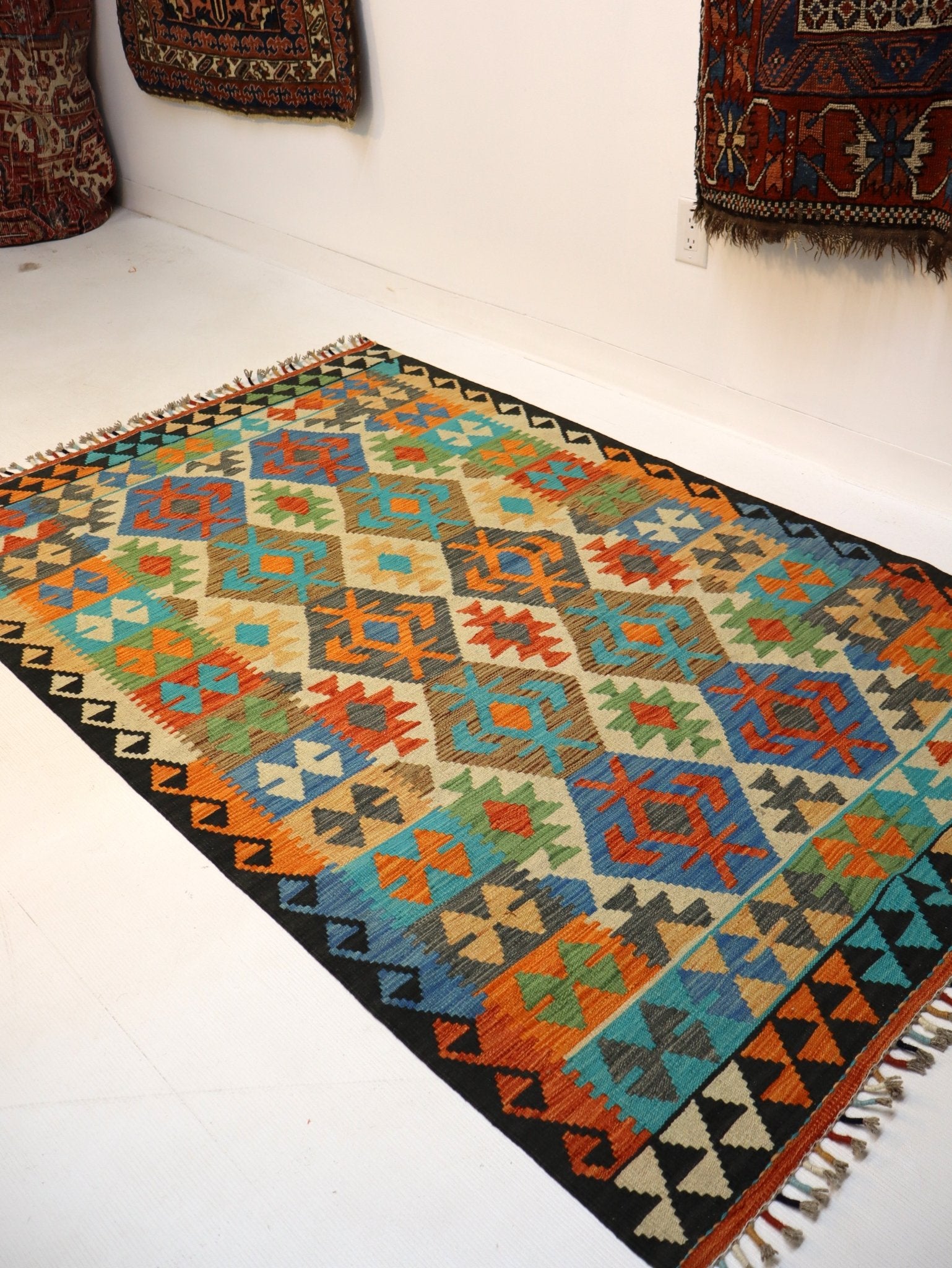 Afghan Maimana Kilim Rug | 4' 2" x 6' 6" - Rug the Rock - available