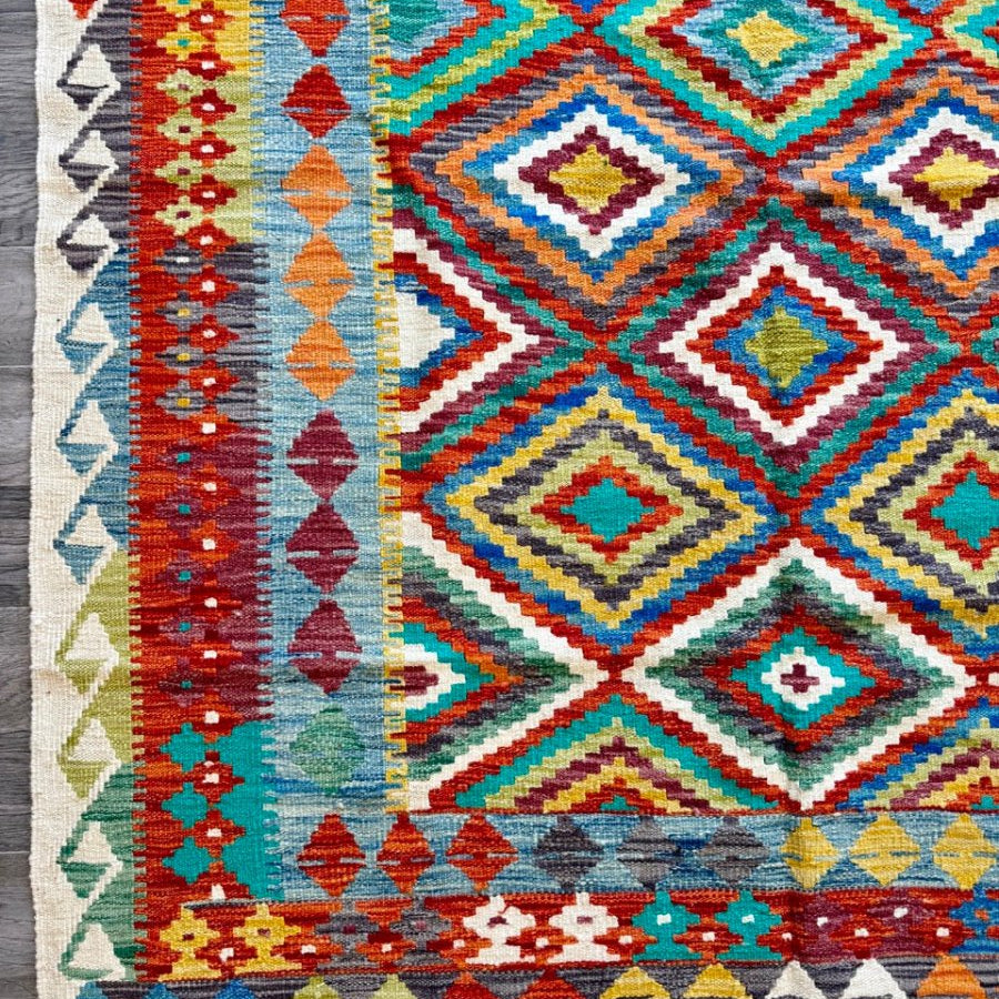 Afghan Maimana Kilim Rug | 5' 1" x 6' 5" - Rug the Rock