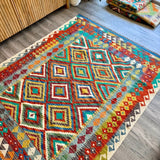 Afghan Maimana Kilim Rug | 5' 1" x 6' 5" - Rug the Rock