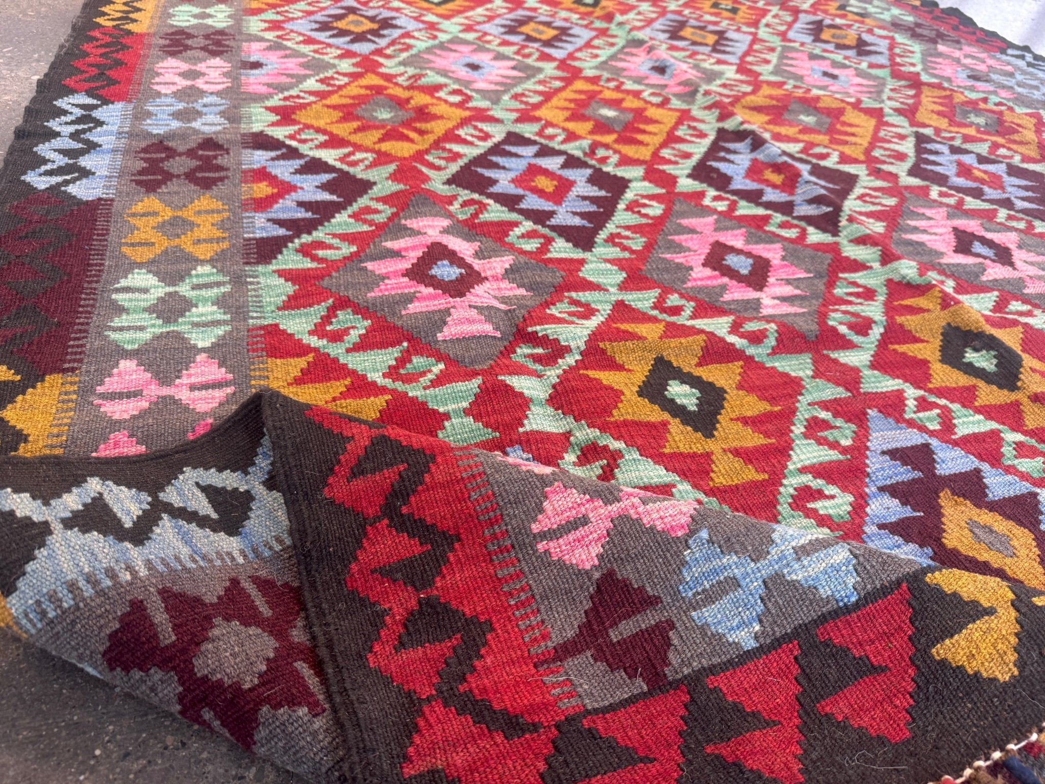 Afghan Maimana Kilim Rug | 5' 5" x 7' 3" - Rug the Rock - available