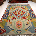 Afghan Maimana Kilim Rug | 5' 7" x 8' 9" - Rug the Rock - available