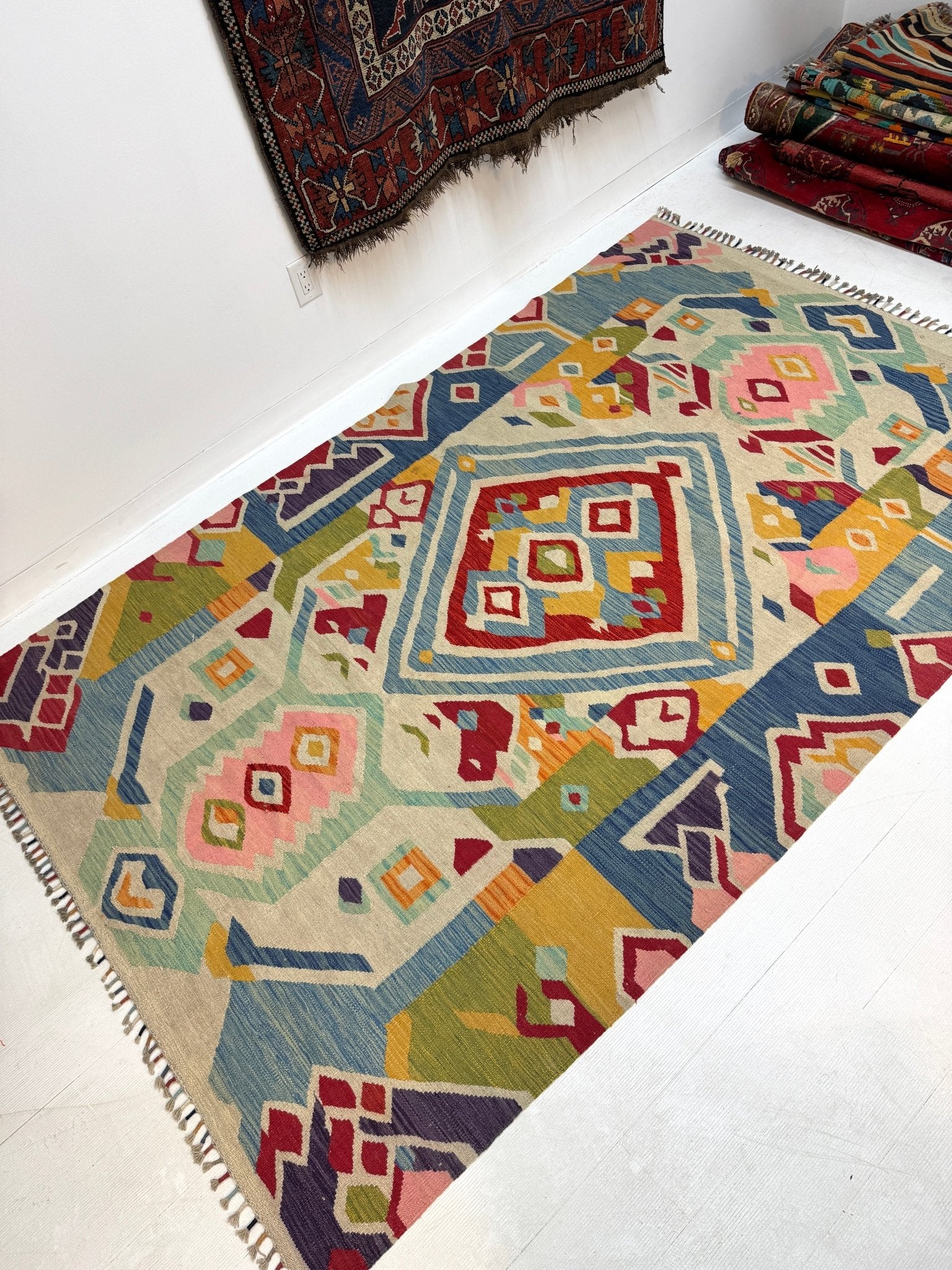 Afghan Maimana Kilim Rug | 5' 7" x 8' 9" - Rug the Rock - available