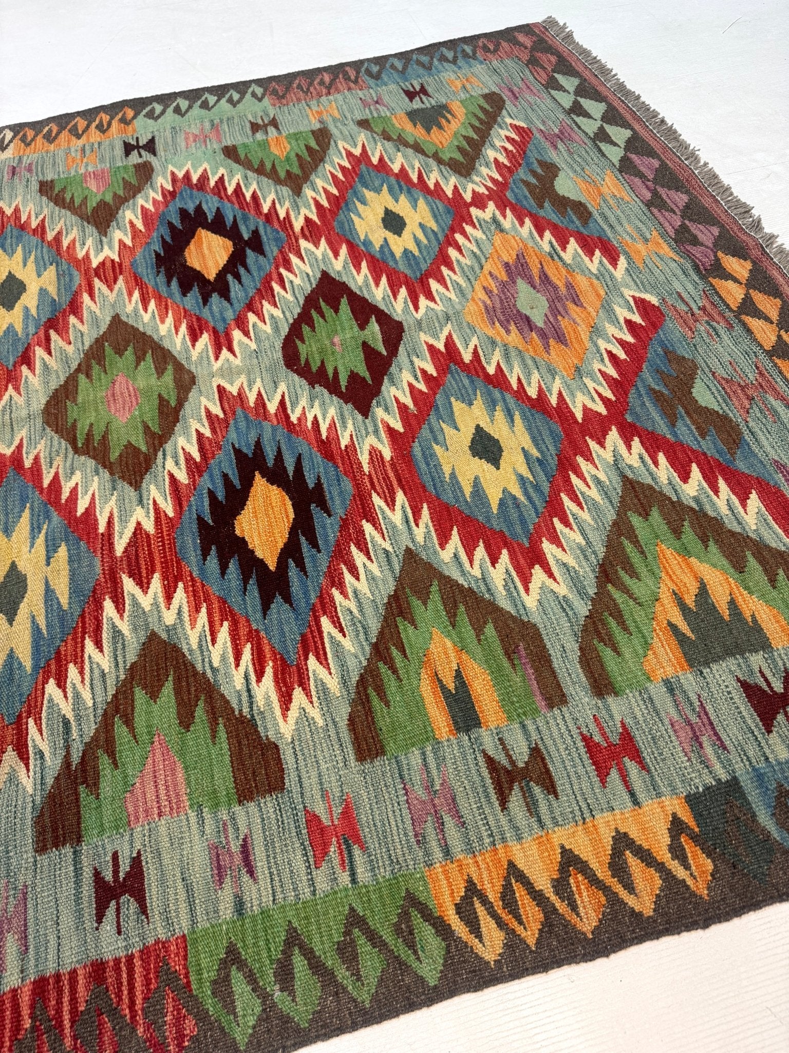 Afghan Maimana Kilim Rug | 5' x 6' 7" - Rug the Rock - available