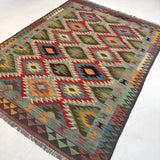 Afghan Maimana Kilim Rug | 5' x 6' 7" - Rug the Rock - available