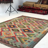 Afghan Maimana Kilim Rug | 5' x 6' 7" - Rug the Rock - available