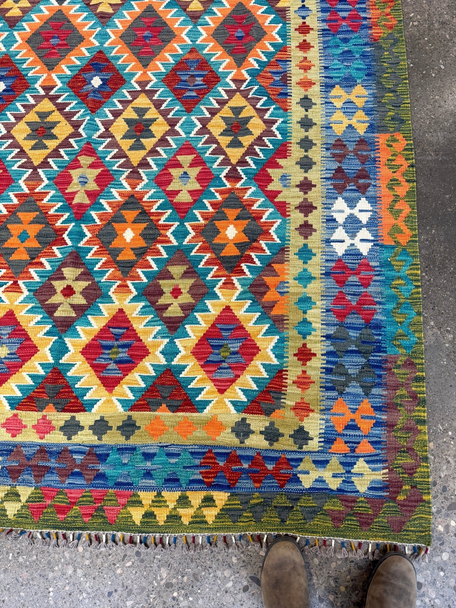 Afghan Maimana Kilim Rug | 6' 10" x 9' 11" - Rug the Rock - available