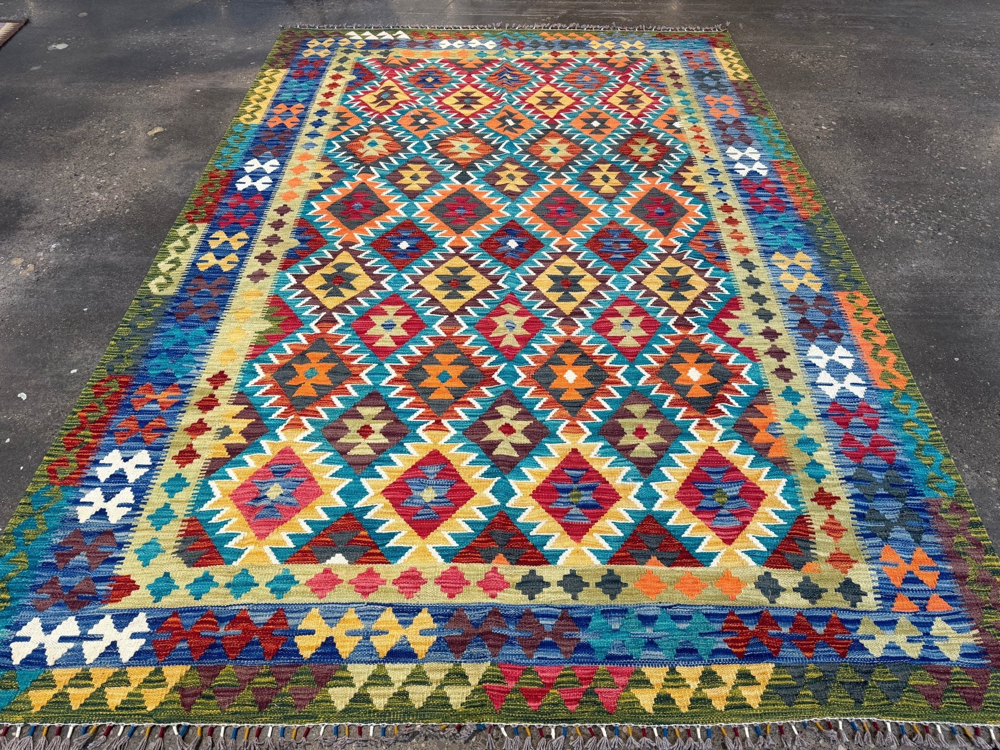 Afghan Maimana Kilim Rug | 6' 10" x 9' 11" - Rug the Rock - available