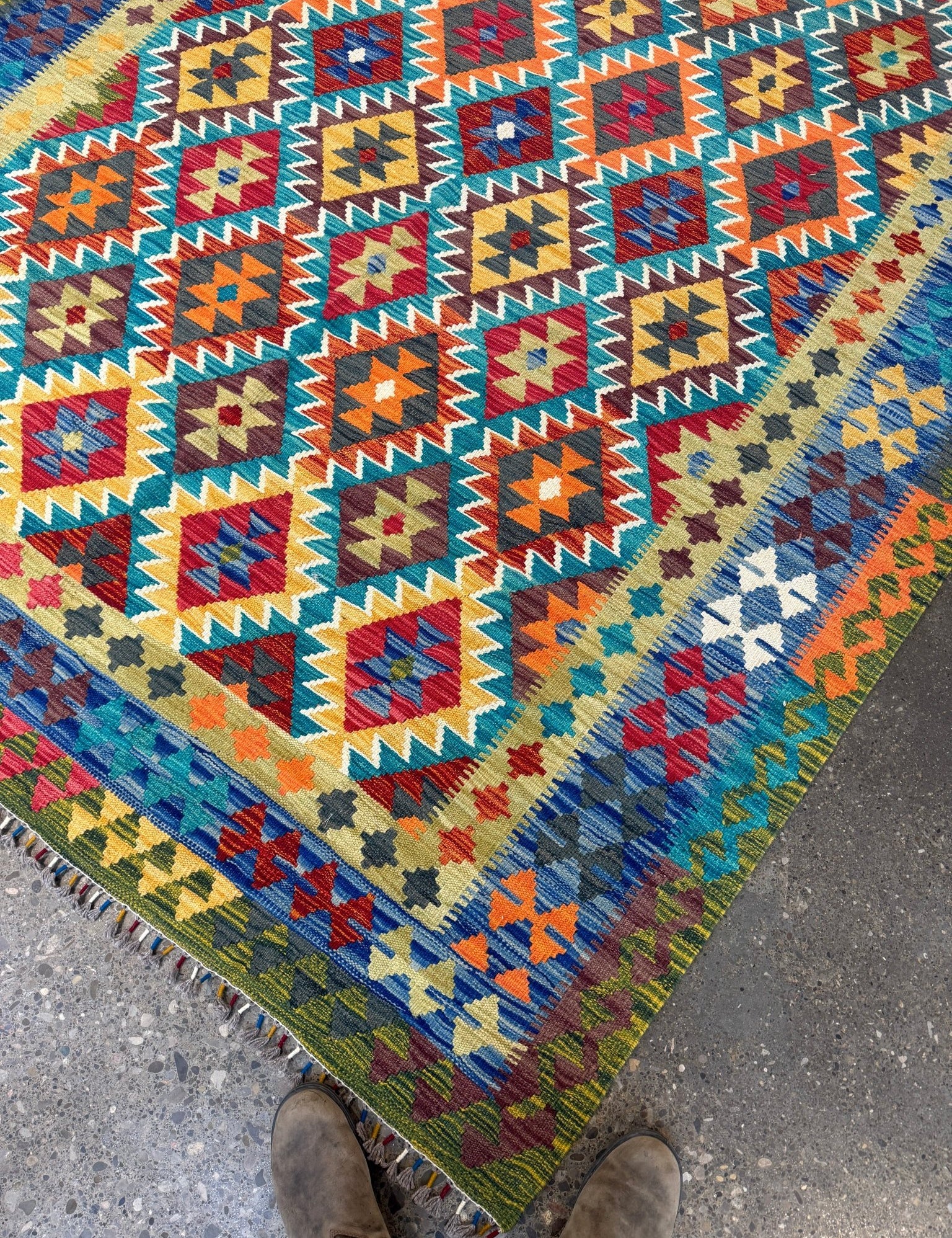 Afghan Maimana Kilim Rug | 6' 10" x 9' 11" - Rug the Rock - available