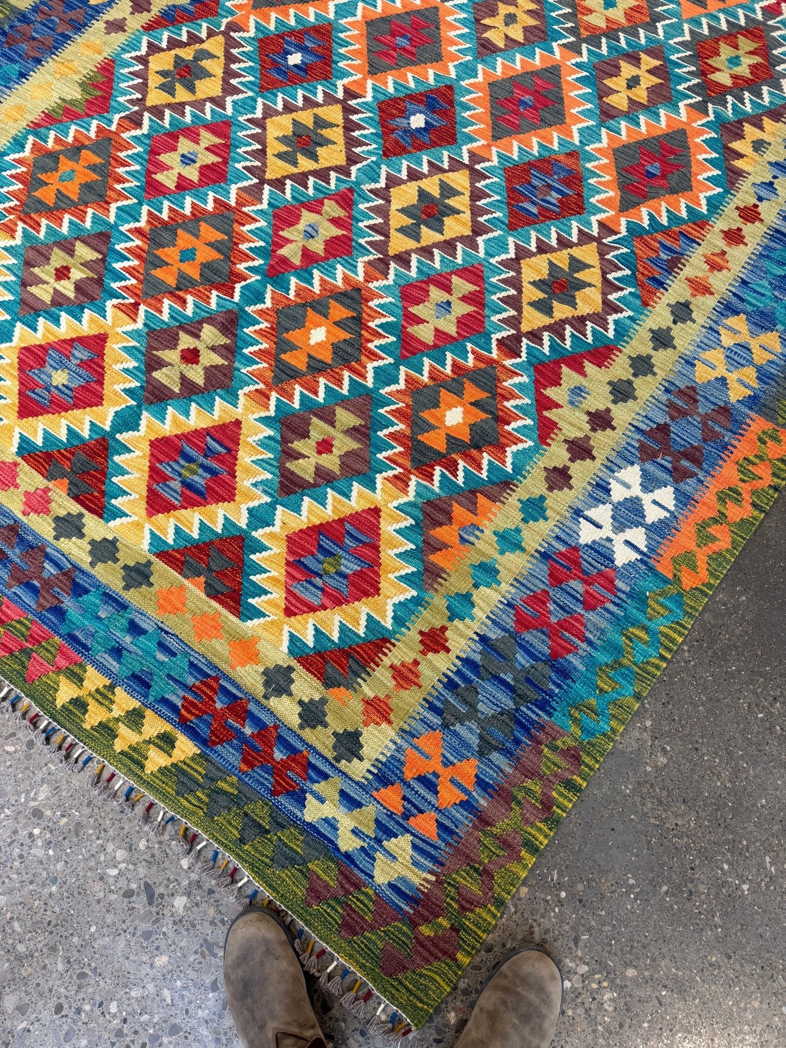 Afghan Maimana Kilim Rug | 6' 10" x 9' 11" - Rug the Rock - available