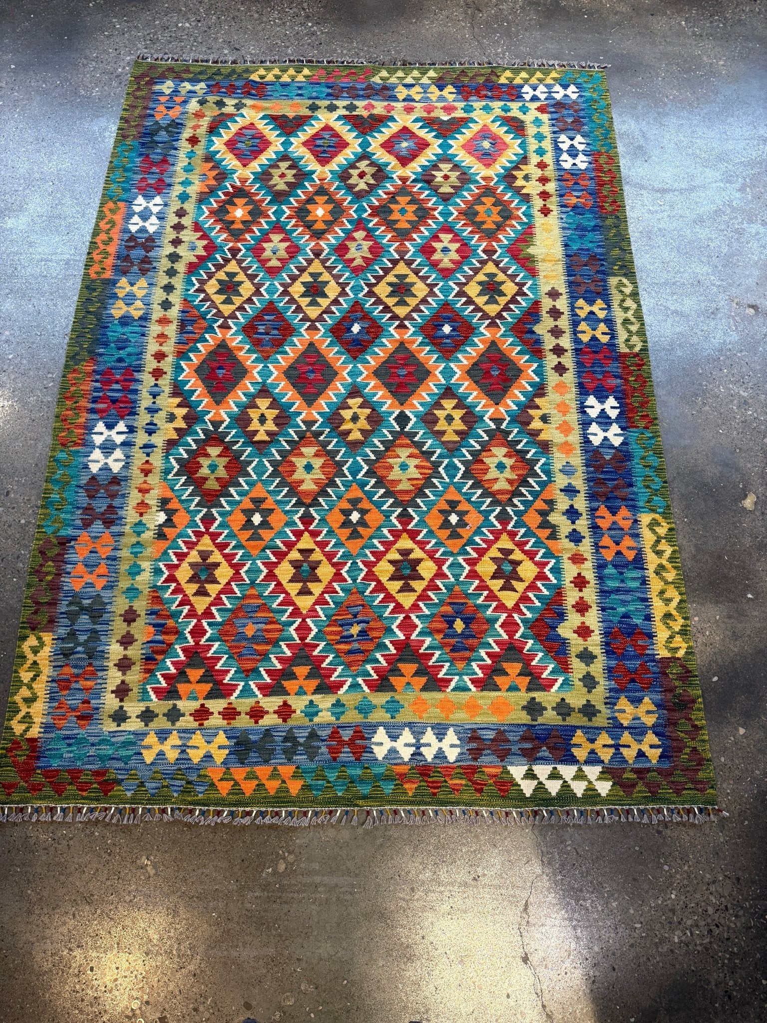 Afghan Maimana Kilim Rug | 6' 10" x 9' 11" - Rug the Rock - available