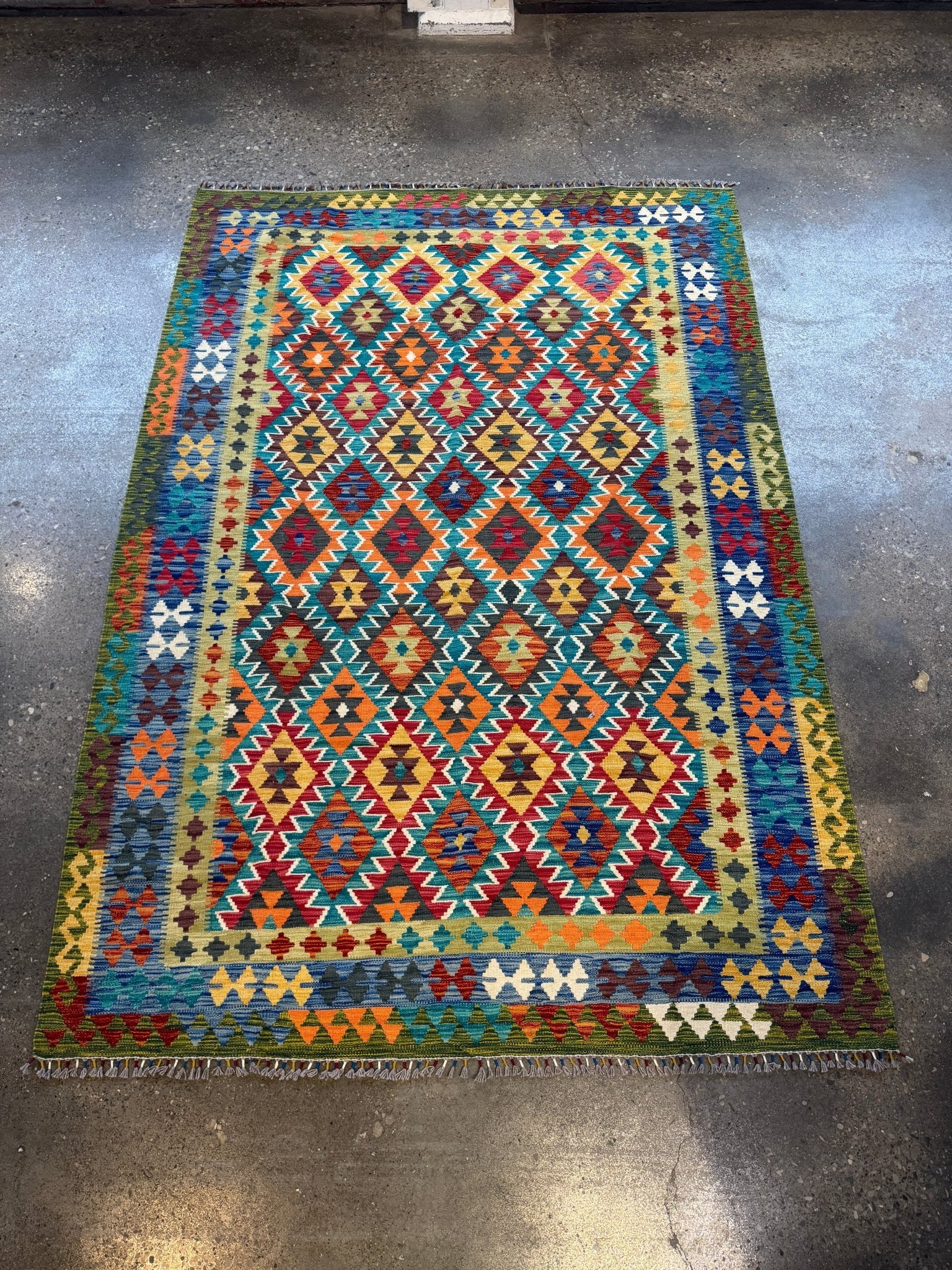 Afghan Maimana Kilim Rug | 6' 10" x 9' 11" - Rug the Rock - available