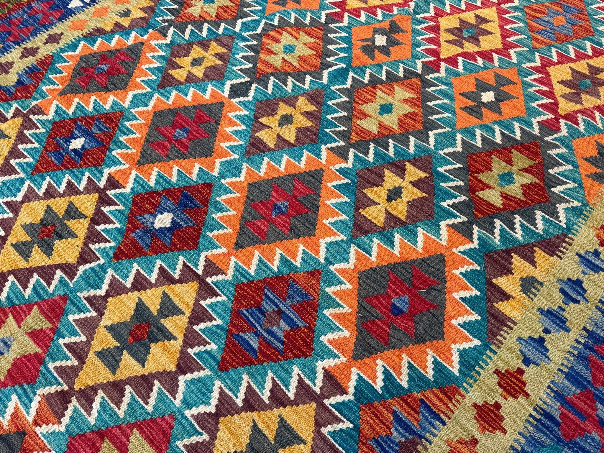 Afghan Maimana Kilim Rug | 6' 10" x 9' 11" - Rug the Rock - available