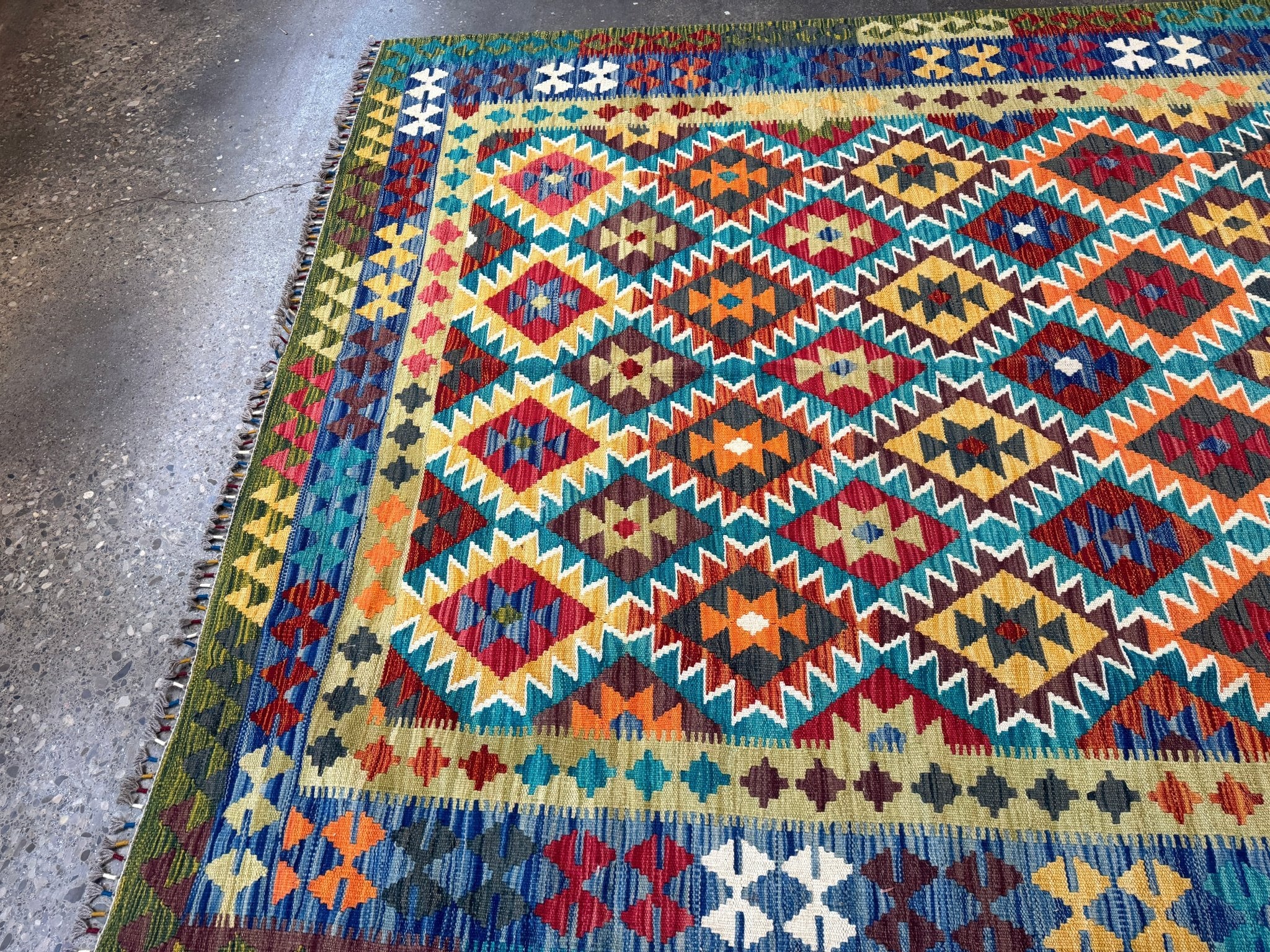 Afghan Maimana Kilim Rug | 6' 10" x 9' 11" - Rug the Rock - available