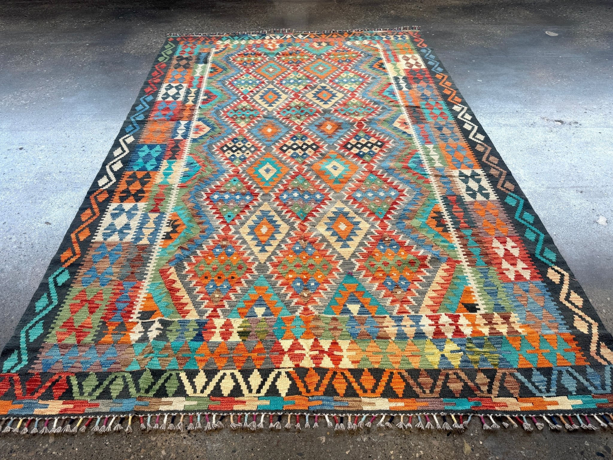 Afghan Maimana Kilim Rug | 6' 6" x 9' 8" - Rug the Rock - available